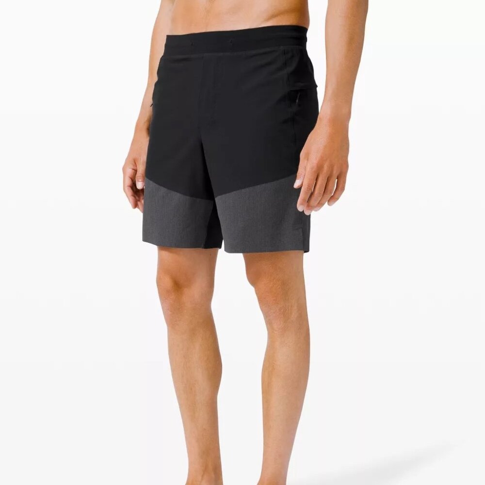 Lululemon Men's Train to Beach Short 8" - Medium - Black/Grey